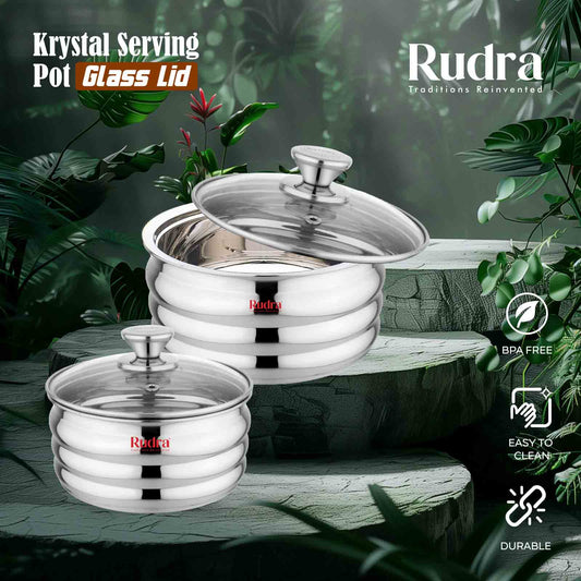 Krystal Serving Pot (Glass Lid)