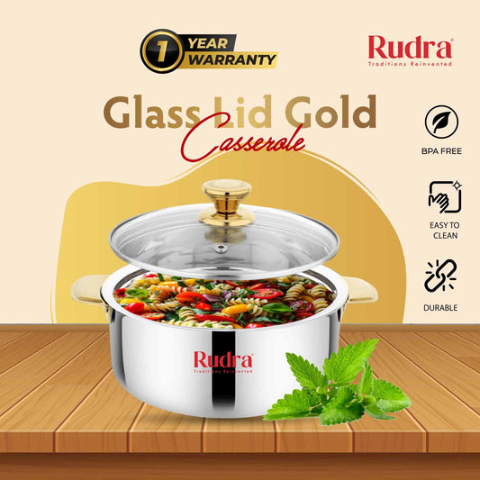Casserole Glass Lid Gold (RU1011)