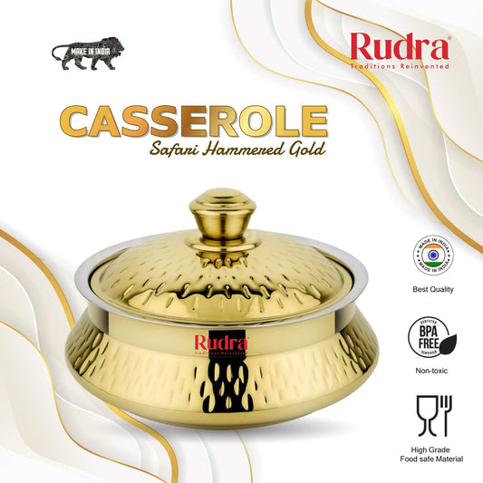 Safari Hammered Gold Casserole (RU1018)