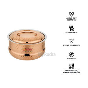 Buy Rudra Brezza Hammered Rose Gold Double Walled Stainless Steel