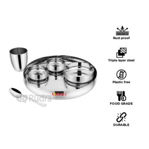 Silver Laser Dining Thali