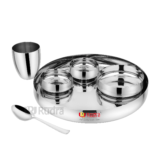 stainless steel Silver Laser Dining Thali