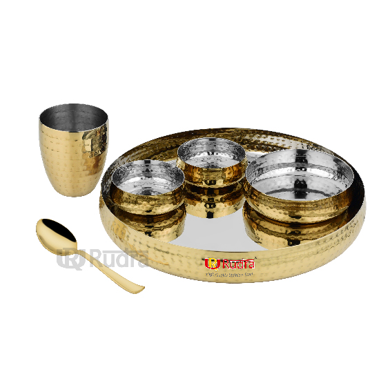 Gold Hammered Dining Thali