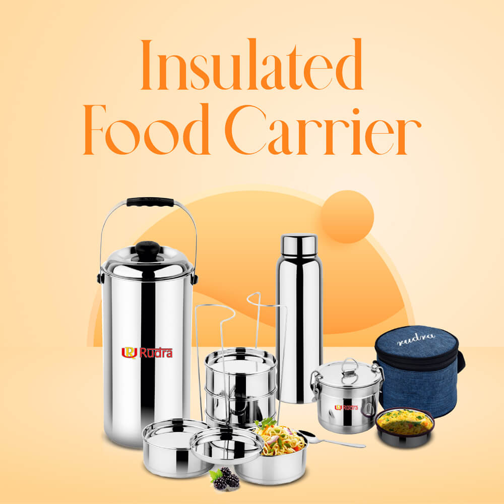 stainless steel insulated food container, food carriers